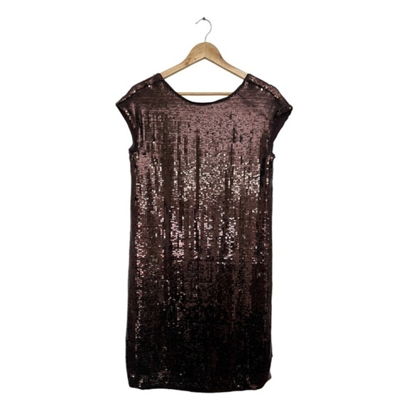 Anthropologie Maeve Women Kara Sequined Brown Mini Cocktail Dress Size XSP - Picture 3 of 12